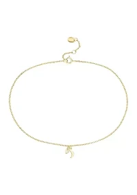 Gold Plated Mother of Pearl Moon Anklet