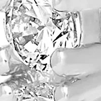 Silver-Plated Cubic Zirconia Hoop Earrings