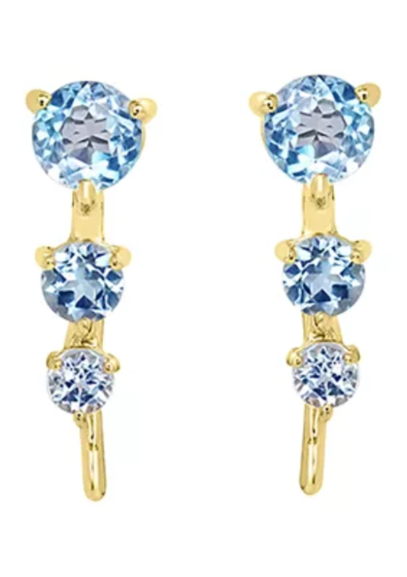 Sterling Silver Blue Stone Earrings