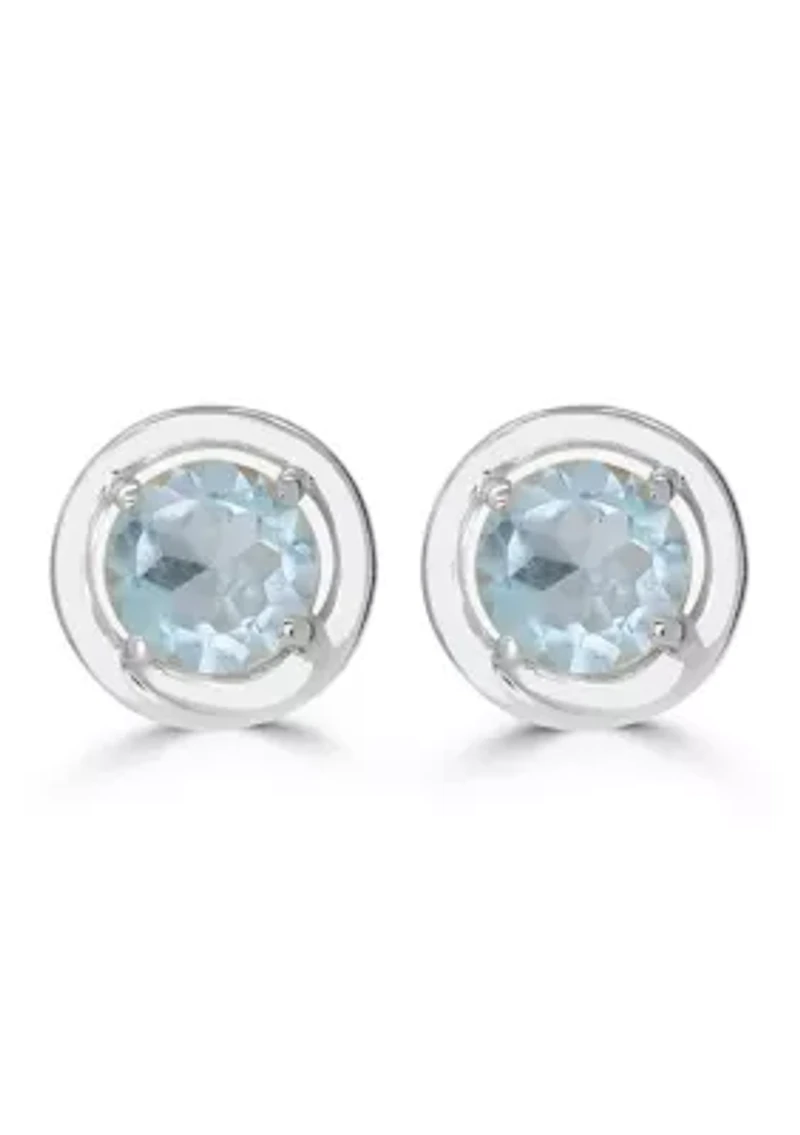 Stone Halo Stud Earrings