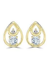 Gold over Sterling Silver Teardrop Stud Earrings