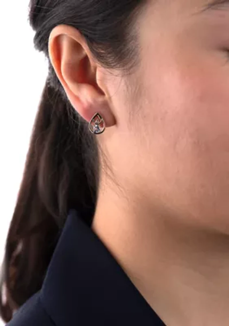 Gold over Sterling Silver Teardrop Stud Earrings