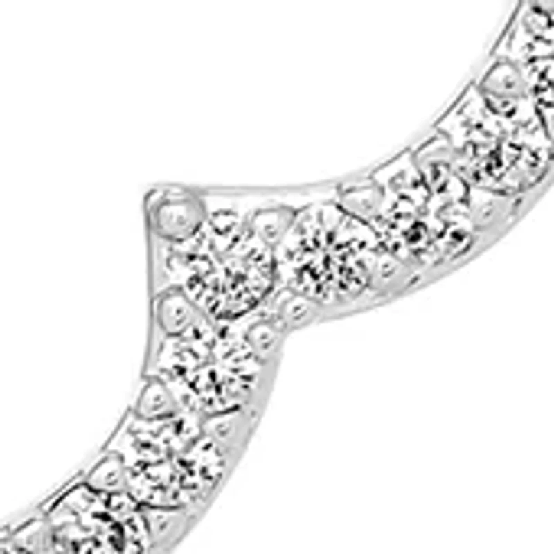 Silver Plated Cubic Zirconia Open Clover Drop Earrings