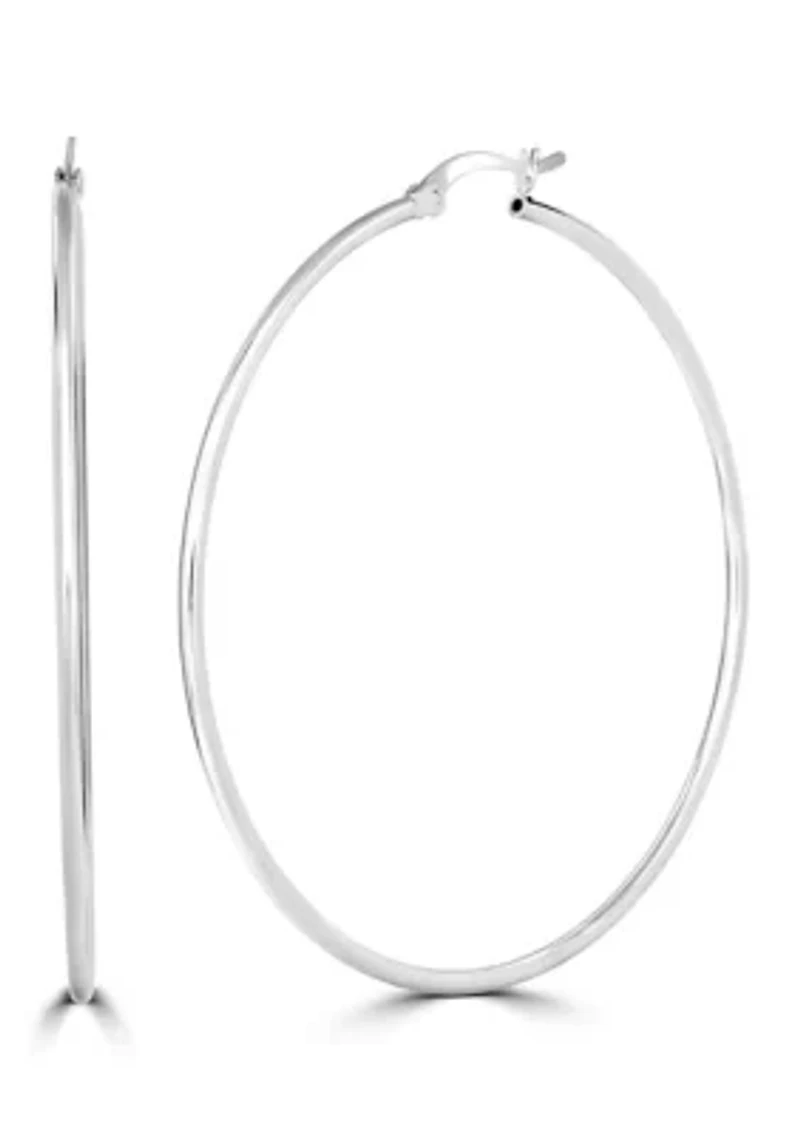 Sterling Silver Click Top Hoop Earrings