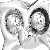 Sterling Silver Cubic Zirconia Owl Stud Earrings