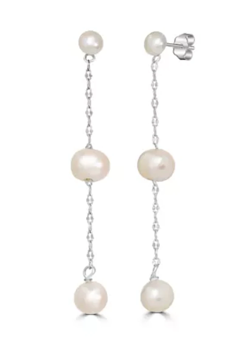 Sterling Silver Cubic Zirconia Pearl Earrings