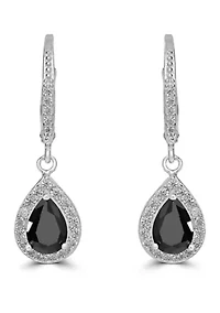 Sterling Silver Cubic Zirconia Pear Drop Earrings