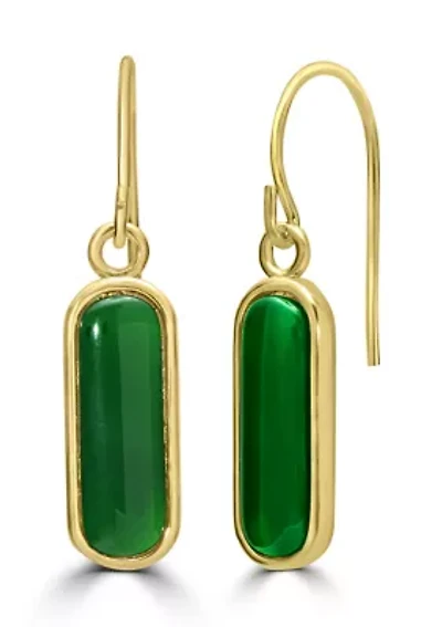Gold Plated Bar Drop Earrings