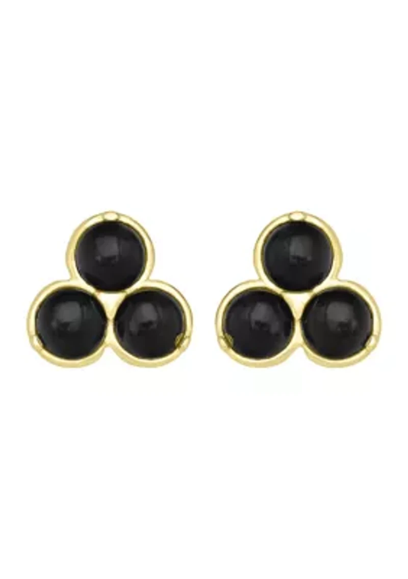 Gold Over Sterling Silver Trillion Cut Stud Earrings