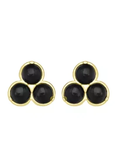 Gold Over Sterling Silver Trillion Cut Stud Earrings