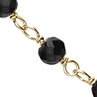 Gold Over Sterling Silver Beaded Station Necklace