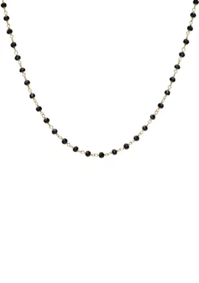 Gold Over Sterling Silver Beaded Station Necklace