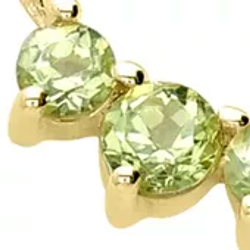 Gold Over Sterling Silver Peridot 7 Stone Necklace
