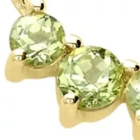 Gold Over Sterling Silver Peridot 7 Stone Necklace