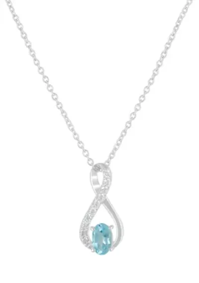 Silver Stone Infinity Pendant Necklace