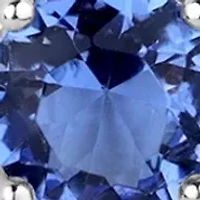 Sterling Silver Blue Cubic Zirconia Solitaire Pendant Necklace