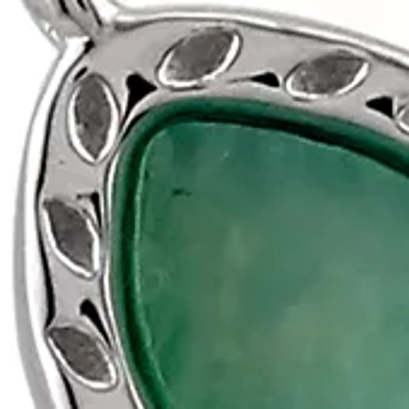  Sterling Silver Genuine Amazonite Butterfly Necklace 