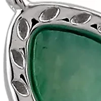 Sterling Silver Genuine Amazonite Butterfly Necklace 