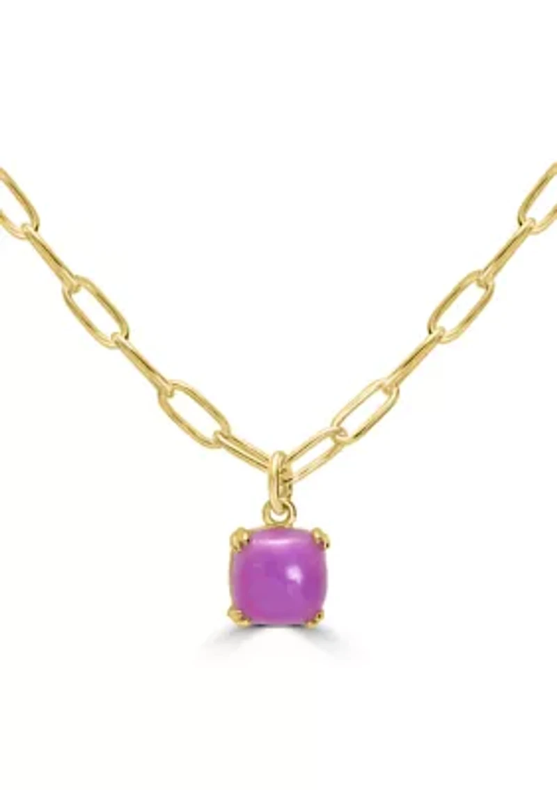 Gold Plated Square Pendant Necklace