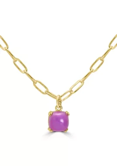 Gold Plated Square Pendant Necklace