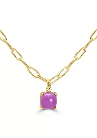Gold Plated Square Pendant Necklace