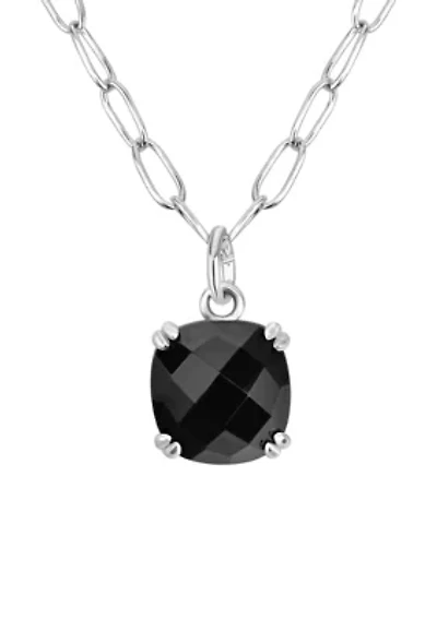 Agate Faceted Pendant Necklace