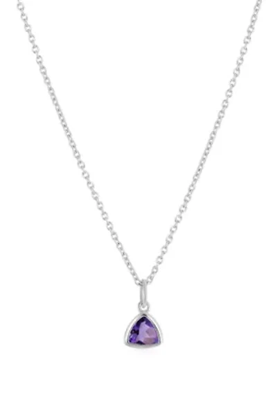 Sterling Silver Trillion Cut Necklace