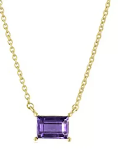 Sterling Silver Baguette Pendant Necklace