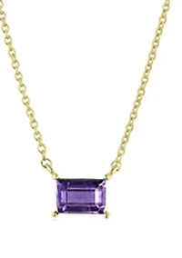 Sterling Silver Baguette Pendant Necklace