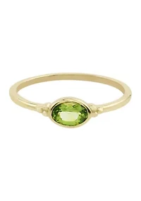 Gold over Sterling Silver Peridot Oblong Ring
