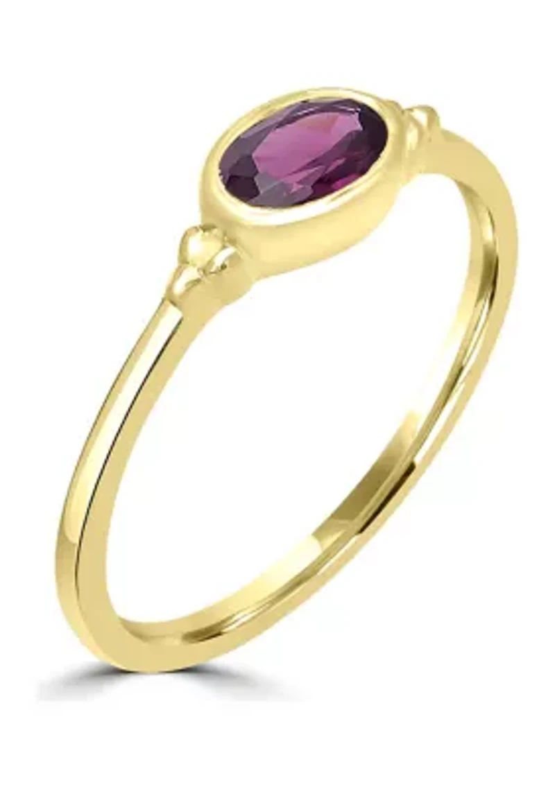 Gold over Sterling Silver Peridot Oblong Ring