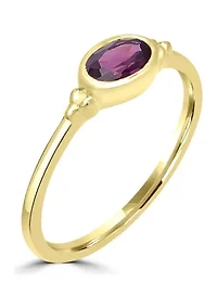 Gold over Sterling Silver Peridot Oblong Ring