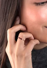 Gold over Sterling Silver Garnet 3 Stone Ring