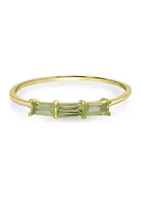Gold over Sterling Silver Peridot 3 Stone Ring