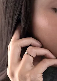 Gold over Sterling Silver Peridot Rectangle Ring