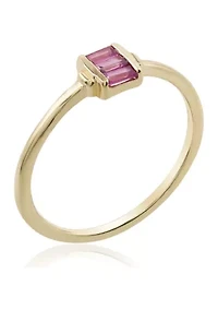 Gold over Sterling Silver Rhodolite Rectangle Ring