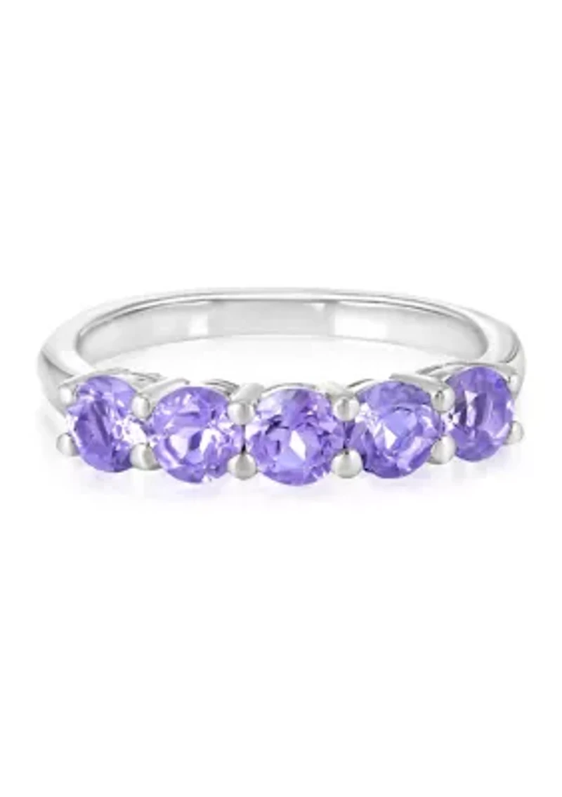 Sterling Silver Amethyst Band Ring