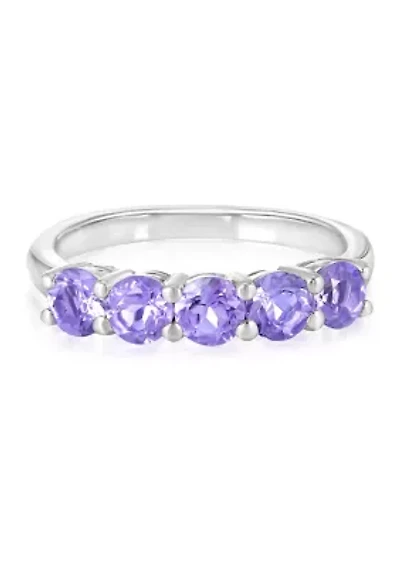 Sterling Silver Amethyst Band Ring