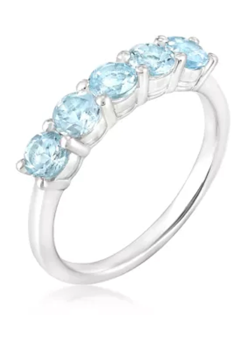 Sterling Silver Blue Topaz Band Ring