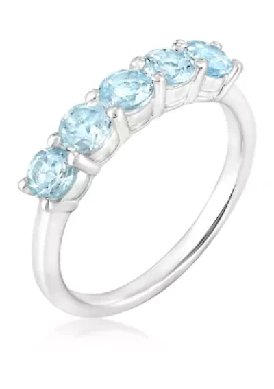 Sterling Silver Blue Topaz Band Ring