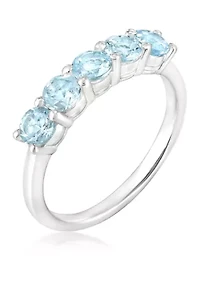 Sterling Silver Blue Topaz Band Ring