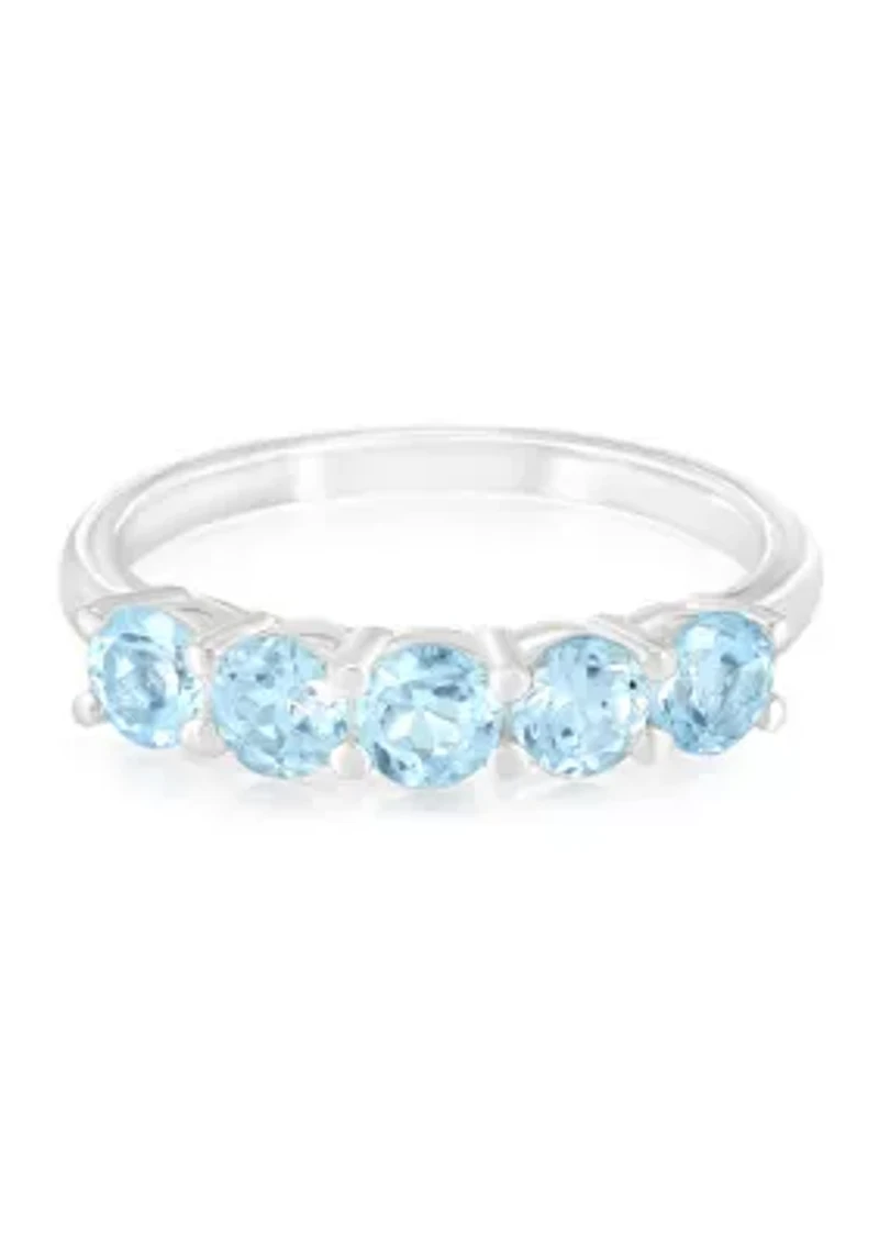 Sterling Silver Blue Topaz Band Ring