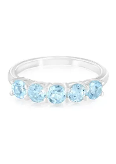 Sterling Silver Blue Topaz Band Ring