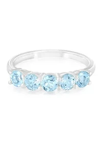 Sterling Silver Blue Topaz Band Ring