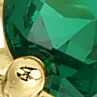 Gold Plated Sterling Silver Green Spinel Bamboo Band Ring