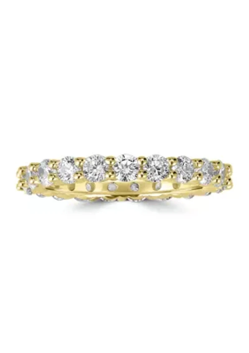 Sterling Silver Cubic Zirconia Eternity Band Ring