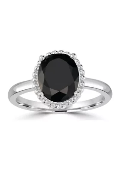 STERLING SILVER PRINCESS CUT EMERALD RING