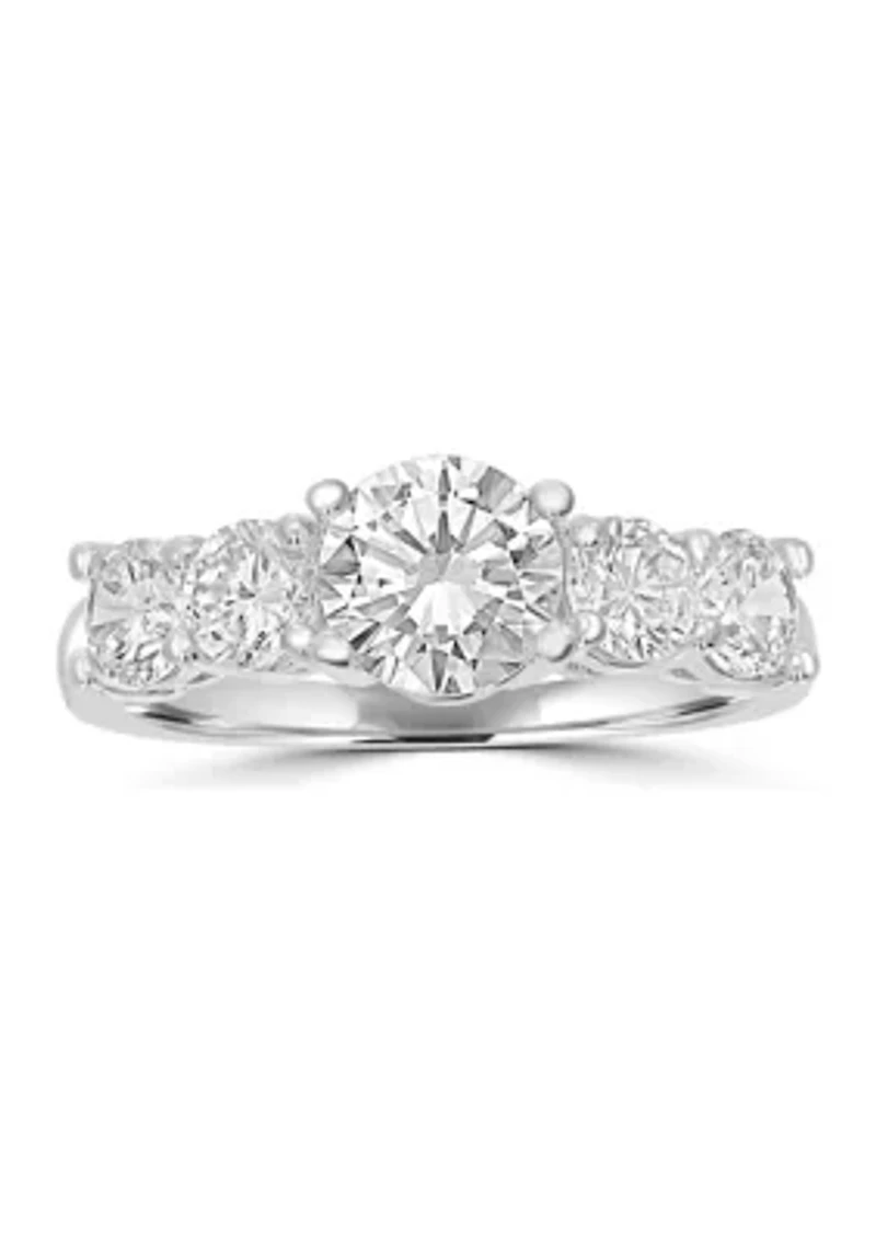 Fine Silver Plated Round Solitaire CZ Ring