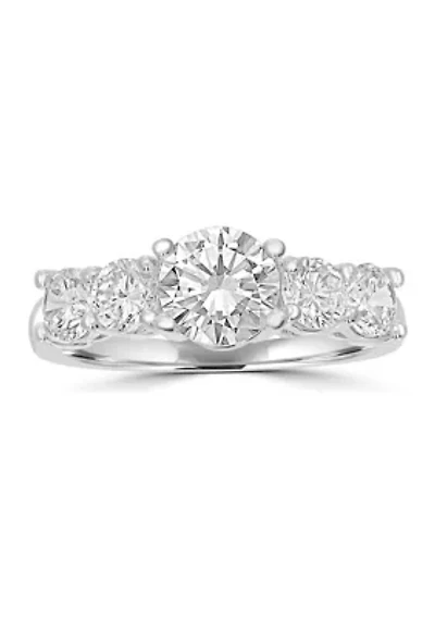 Fine Silver Plated Round Solitaire CZ Ring
