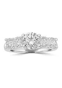 Fine Silver Plated Round Solitaire CZ Ring